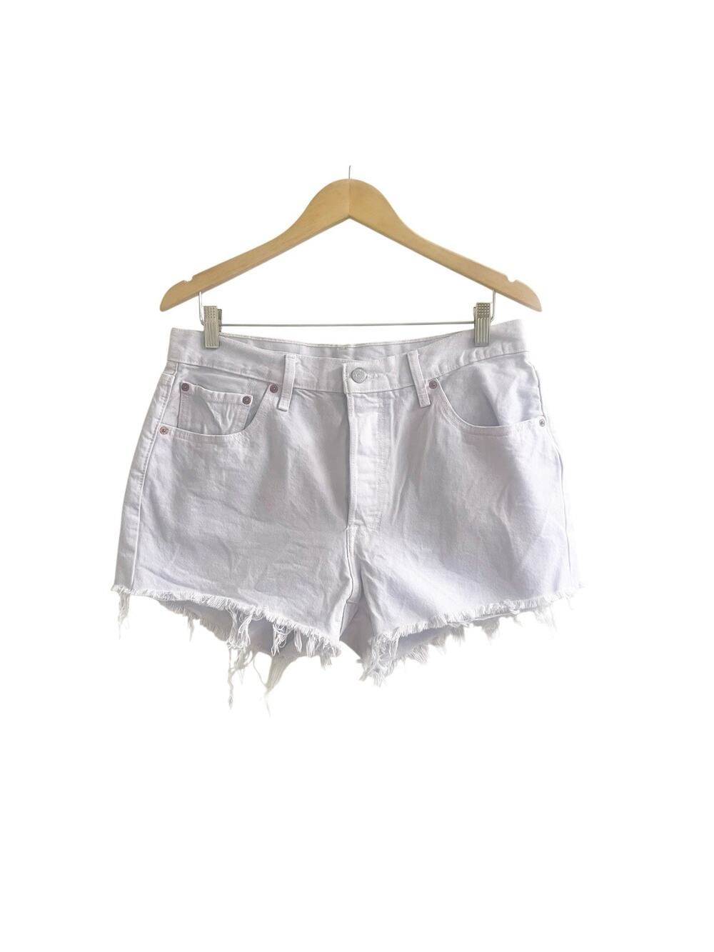 Levi’s 501 Fringe Cut Off Shorts Size 33 Lavender Women’s High Rise Festival